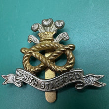 Load image into Gallery viewer, Original WW2 British Army North Stafford Regiment Cap Badge - The Militaria Shop