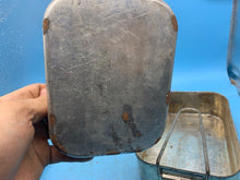 Load image into Gallery viewer, Original WW2 British Army Soldiers Mess Tin Set - Two Piece - Fold Out Handles - The Militaria Shop