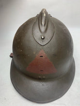 Load image into Gallery viewer, Original WW2 French Army M1926 Adrian Helmet - Divisional Markings - The Militaria Shop