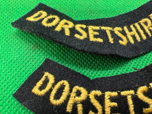 Load image into Gallery viewer, Original WW2 British Home Front Civil Defence Dorsetshire Shoulder Titles - The Militaria Shop