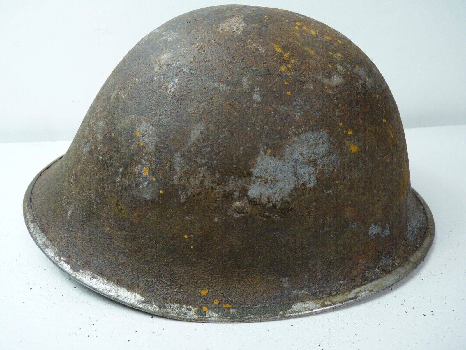 Original WW2 British / Canadian Army Mk3 High Rivet Turtle Army Combat Helmet - The Militaria Shop