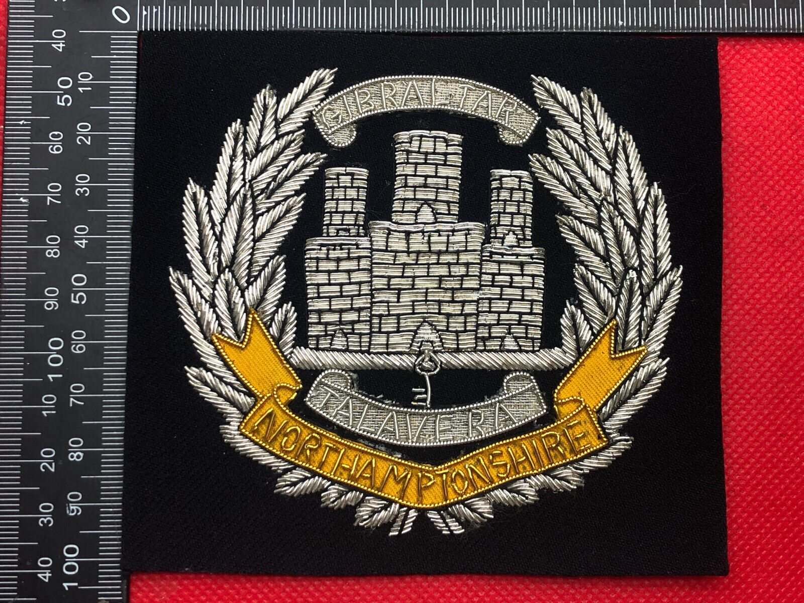 British Army Bullion Embroidered Blazer Badge - Northamptonshire Regiment - The Militaria Shop