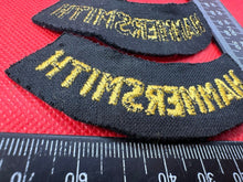 Load image into Gallery viewer, Original WW2 British Home Front Civil Defence Hammersmith Shoulder Titles - The Militaria Shop