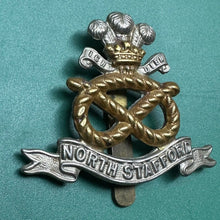Load image into Gallery viewer, Original WW2 British Army North Stafford Regiment Cap Badge - The Militaria Shop