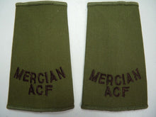 Charger l'image dans la galerie, Mercian ACF OD Green Rank Slides / Epaulette Pair Genuine British Army - NEW - The Militaria Shop