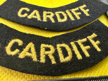 Load image into Gallery viewer, Original WW2 British Home Front Civil Defence Cardiff Shoulder Titles - The Militaria Shop