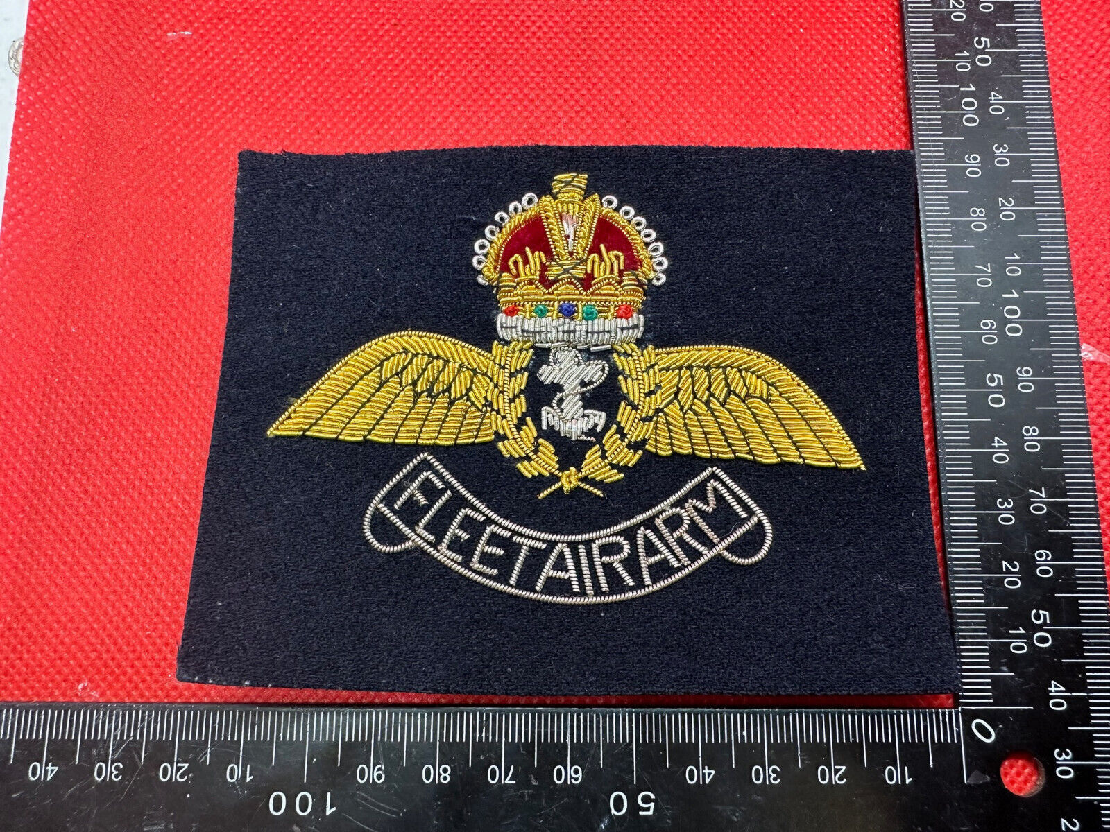 British Royal Navy Bullion Embroidered Blazer Badge - Fleet Air Arm- Kings Crown - The Militaria Shop
