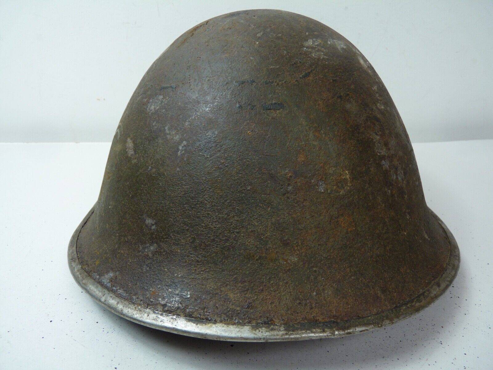 Original WW2 British / Canadian Army Mk3 High Rivet Turtle Army Combat Helmet - The Militaria Shop