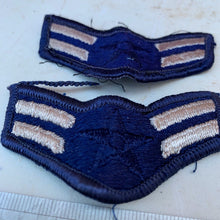 Load image into Gallery viewer, Pair of United States Air Force Rank Chevrons Navy Blue - Airmen First Class - The Militaria Shop