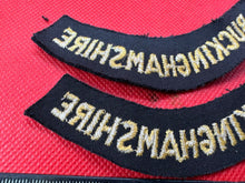 Load image into Gallery viewer, Original WW2 British Home Front Civil Defence Buckinghamshire Shoulder Titles - The Militaria Shop
