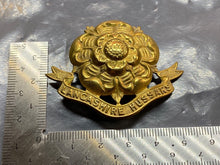 Load image into Gallery viewer, Original British Army WW1 Lancashire Hussars Regiment Cap Badge - The Militaria Shop