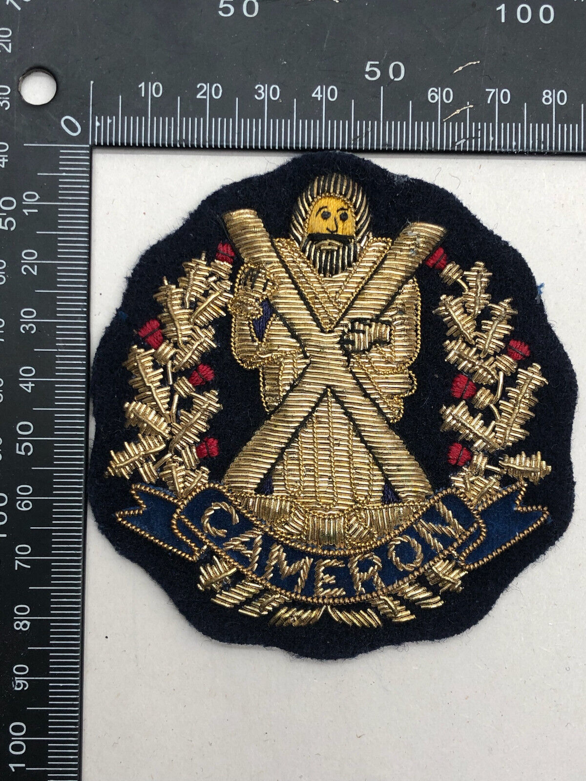 British Army Bullion Embroidered Blazer Badge - Cameron Highlanders - The Militaria Shop