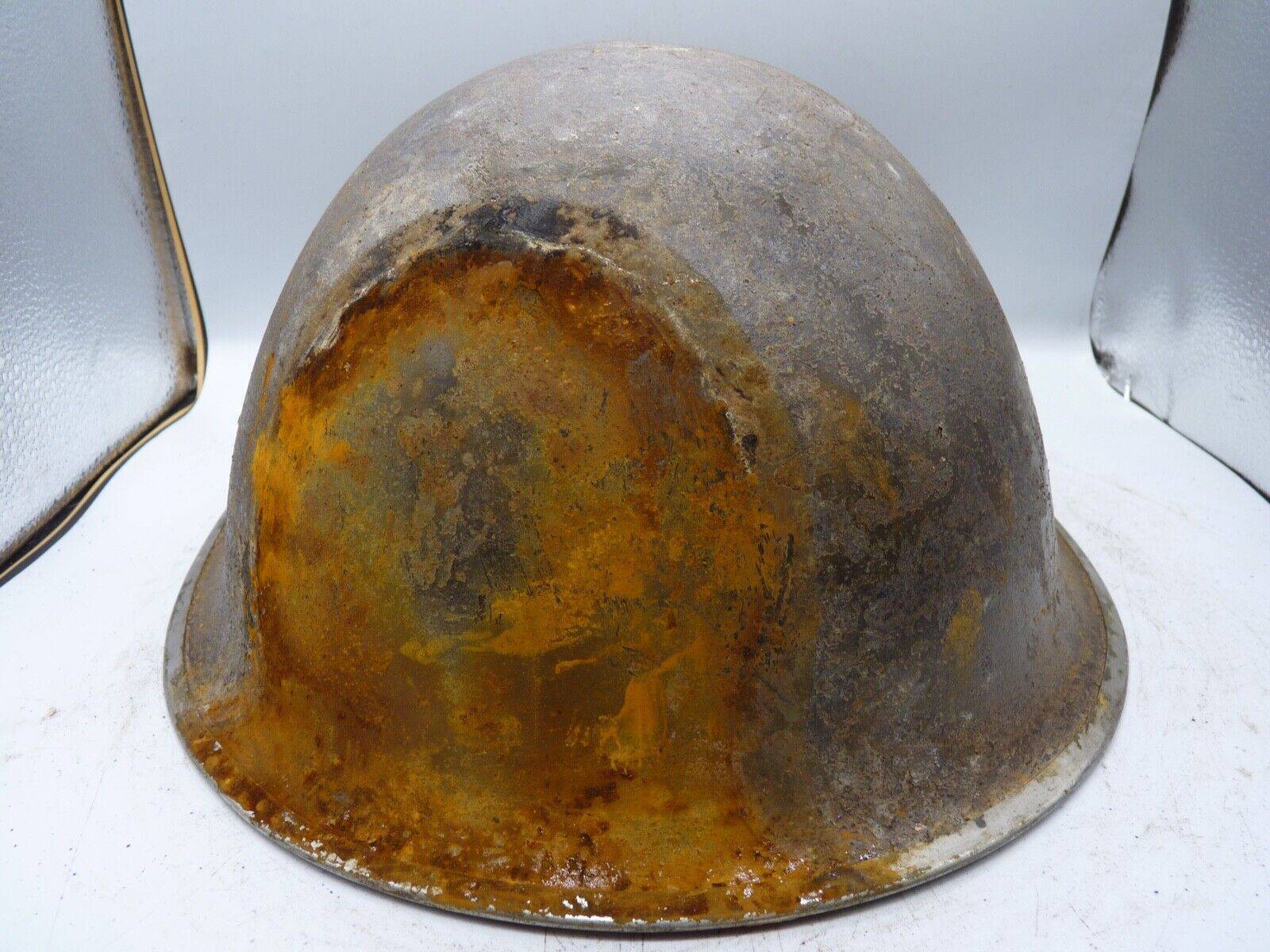 Original WW2 British / Canadian Army Mk3 High Rivet Turtle Army Combat Helmet - The Militaria Shop