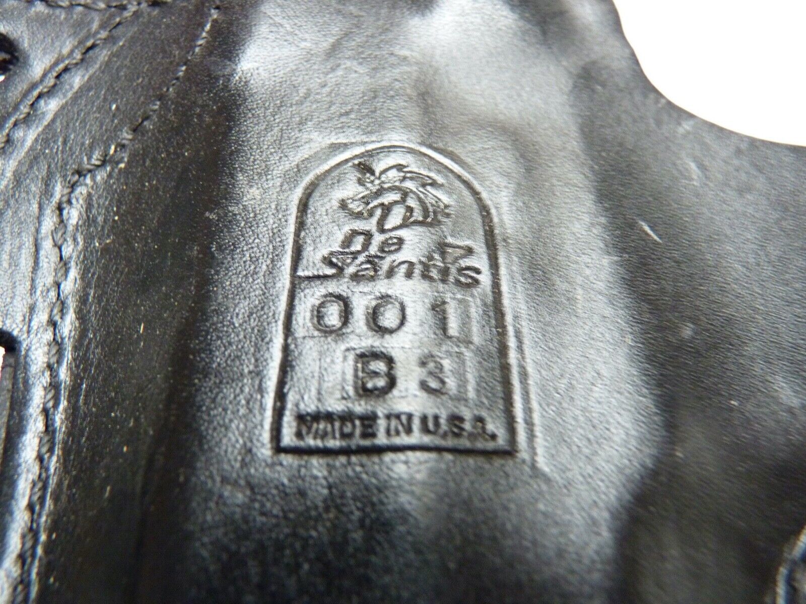 Black Leather Pistol Holster - De Santis - The Militaria Shop