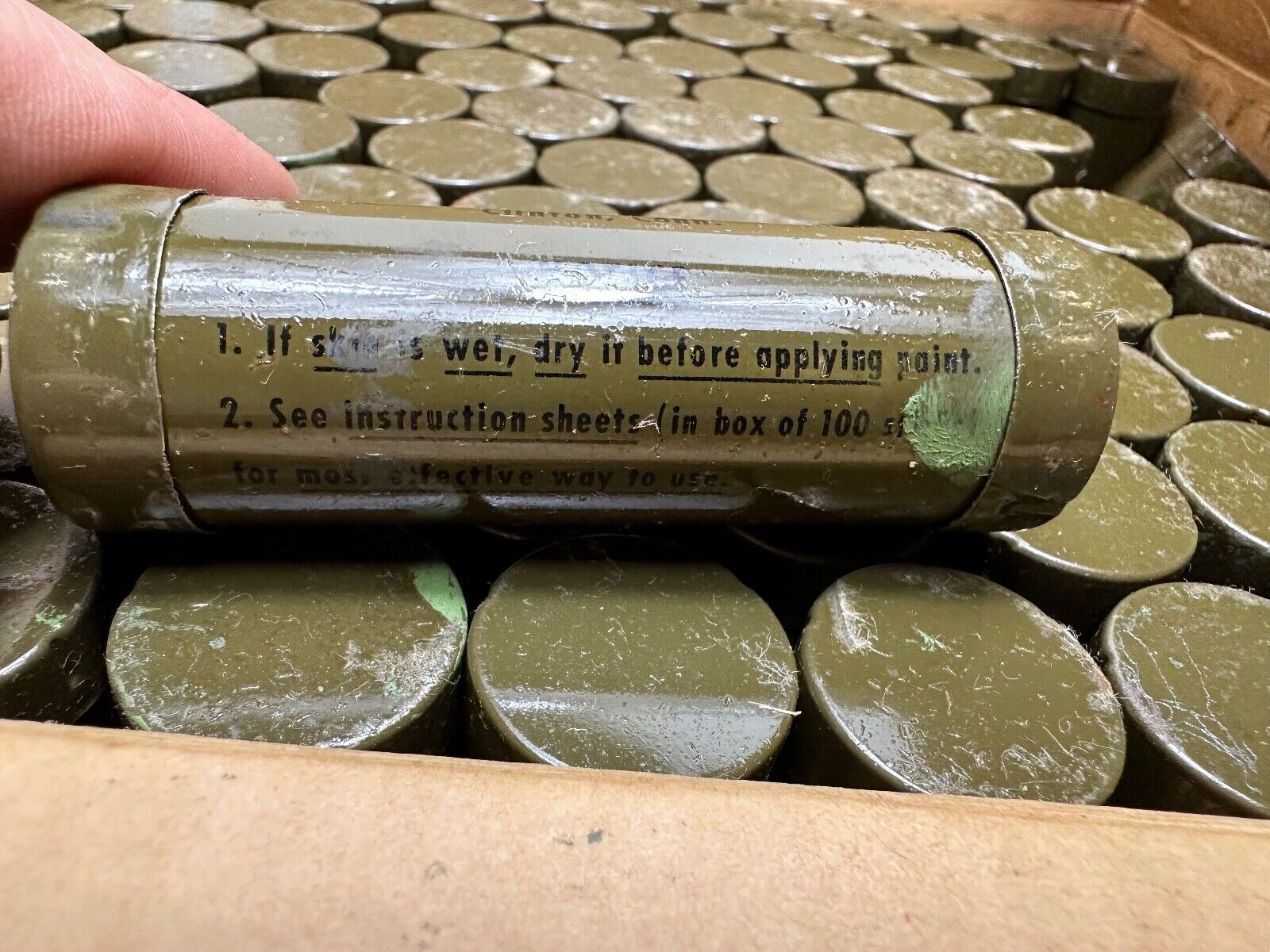 Original WW2 US Army / Airborne Green & Loam Face Paint - Unissued out of Bo - The Militaria Shop