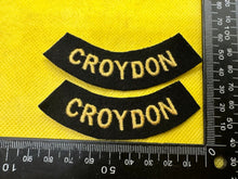 Load image into Gallery viewer, Original WW2 British Home Front Civil Defence Croydon Shoulder Titles - The Militaria Shop
