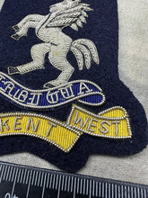 Load image into Gallery viewer, British Army Bullion Embroidered Blazer Badge - Royal West Kent Regiment - The Militaria Shop