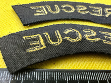 Load image into Gallery viewer, Original WW2 British Home Front Civil Defence Rescue Shoulder Titles - The Militaria Shop