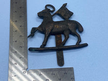 Load image into Gallery viewer, Original WW1 / WW2 British Army Queen's Royal West Surrey Regiment Cap Badg - The Militaria Shop