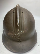 Load image into Gallery viewer, Original WW2 French Army M1926 Adrian Helmet - Divisional Markings - The Militaria Shop