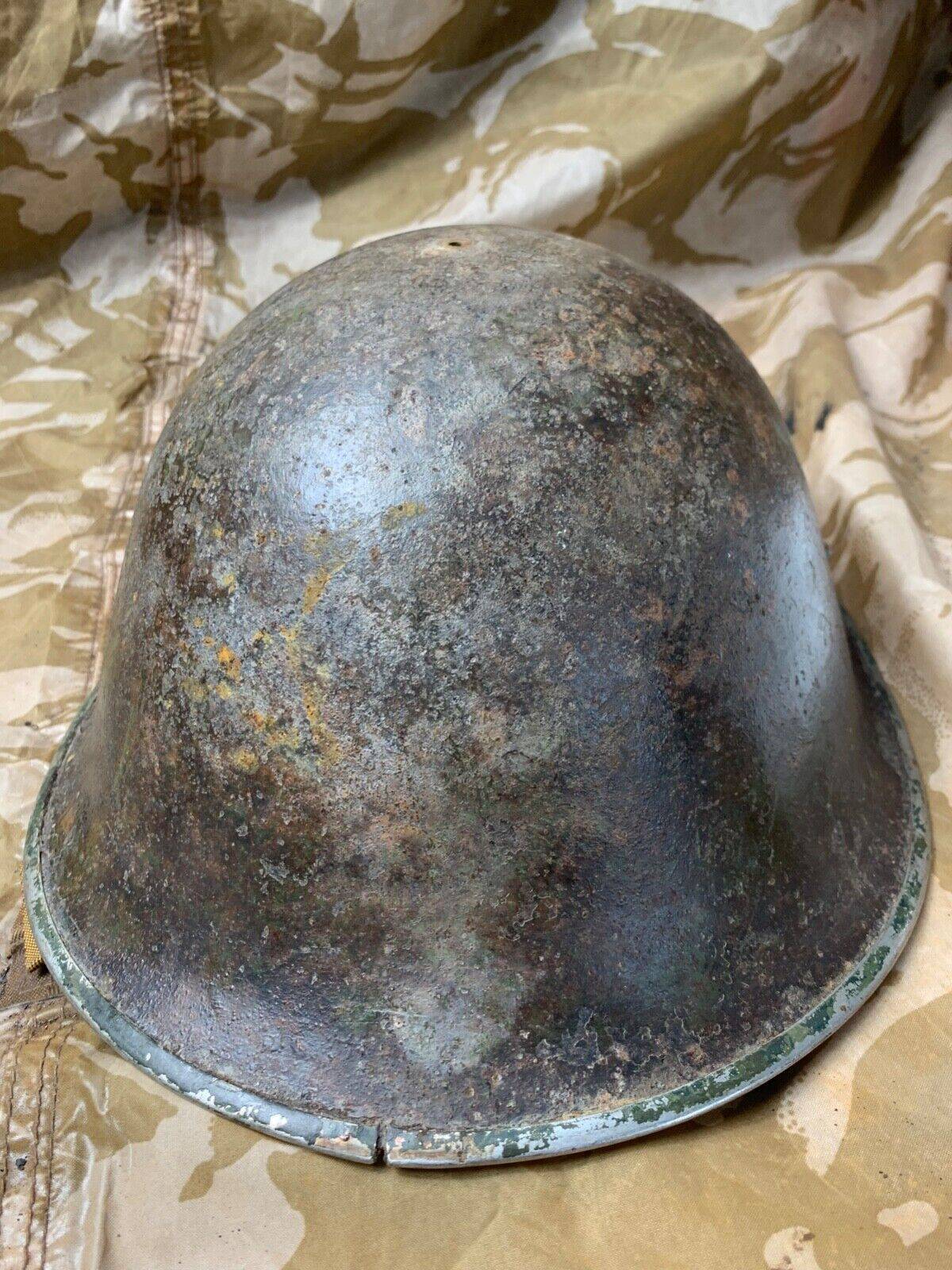WW2 Mk3 High Rivet Turtle - British / Canadian Army Helmet - Good Original - The Militaria Shop