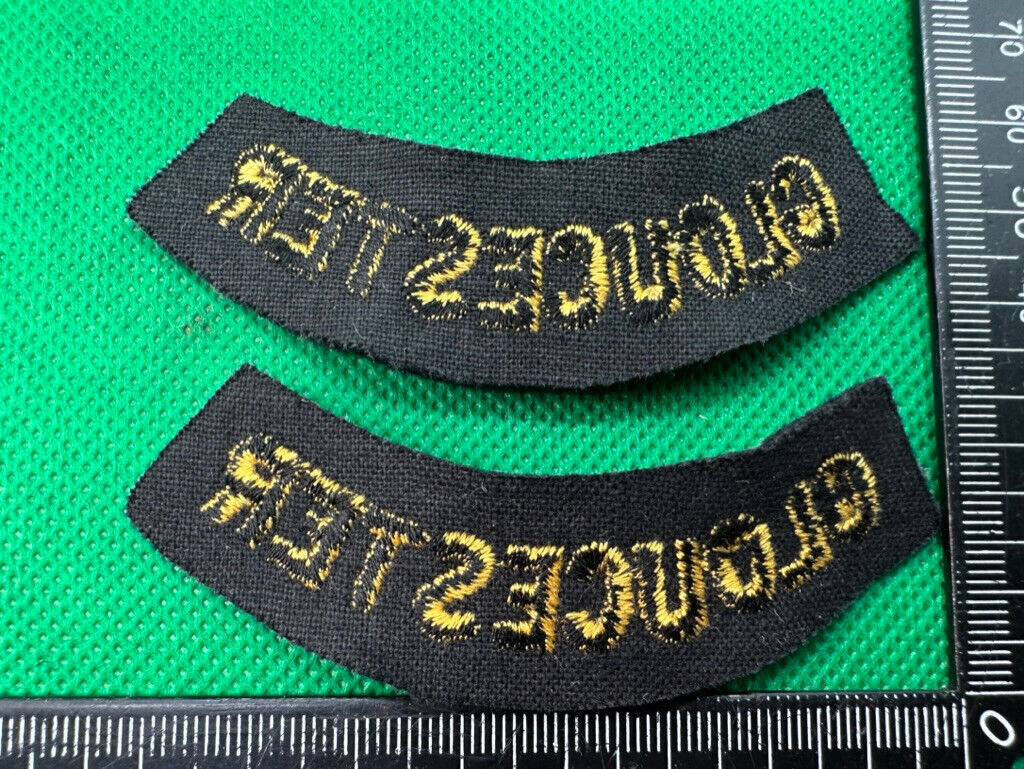 Original WW2 British Home Front Civil Defence Gloucester Shoulder Titles - The Militaria Shop