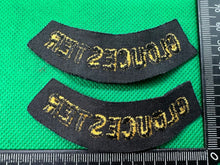Load image into Gallery viewer, Original WW2 British Home Front Civil Defence Gloucester Shoulder Titles - The Militaria Shop