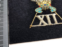 Load image into Gallery viewer, British Army Bullion Embroidered Blazer Badge - 12th Lancers - The Militaria Shop
