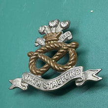 Load image into Gallery viewer, Original WW2 British Army North Stafford Regiment Cap Badge - The Militaria Shop