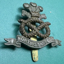 Load image into Gallery viewer, Original WW2 British Army North Stafford Regiment Cap Badge - The Militaria Shop