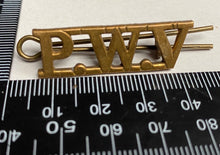 Load image into Gallery viewer, A WW1 British Army Prince of Wales Volunteer Regiment brass shoulder title. - The Militaria Shop