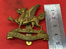 Lade das Bild in den Galerie-Viewer, Original WW1 British Army Brecknockshire Territorial Regiment Cap Badge - The Militaria Shop