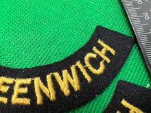 Load image into Gallery viewer, Original WW2 British Home Front Civil Defence Greenwich Shoulder Titles - The Militaria Shop