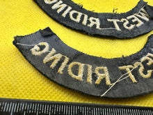 Load image into Gallery viewer, Original WW2 British Home Front Civil Defence West Riding Shoulder Titles - The Militaria Shop