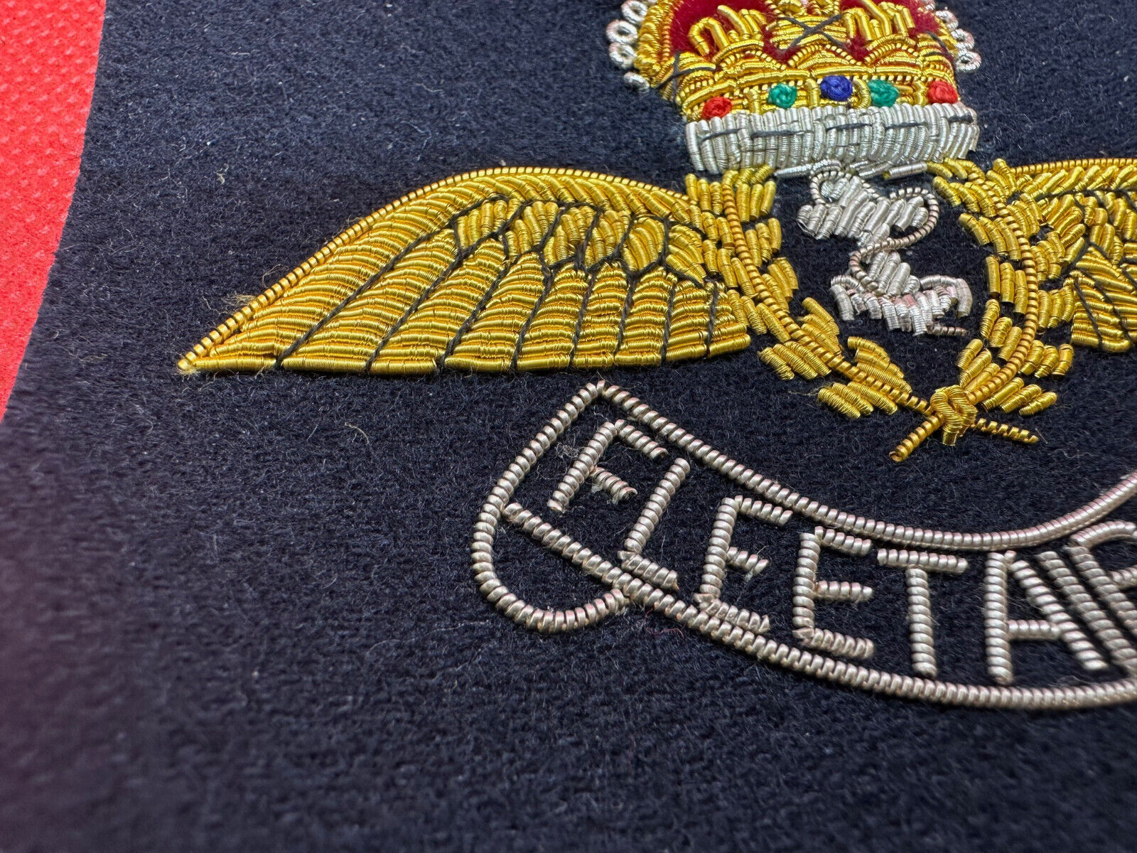 British Royal Navy Bullion Embroidered Blazer Badge - Fleet Air Arm- Kings Crown - The Militaria Shop