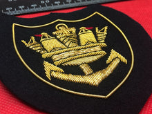 Load image into Gallery viewer, British Navy Bullion Embroidered Blazer Badge - Merchant Navy - The Militaria Shop