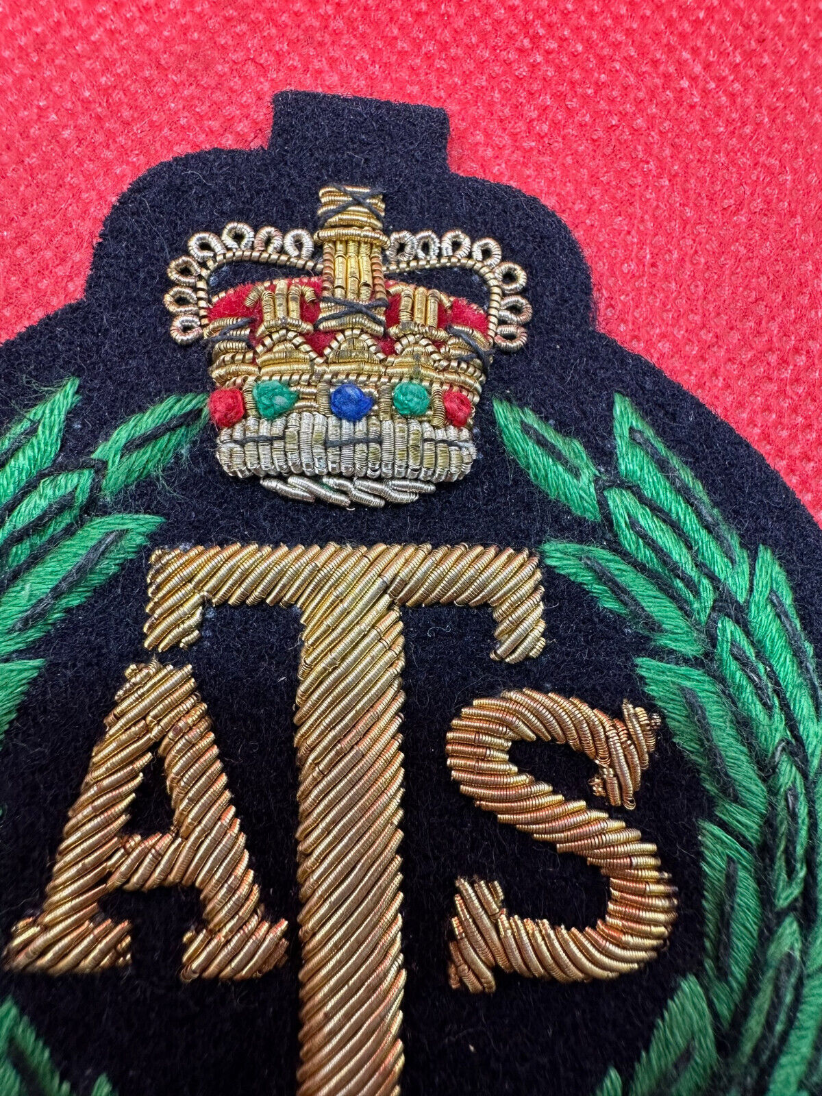 British Army Bullion Embroidered Blazer Badge - ATS - Auxiliary Territorial Serv - The Militaria Shop