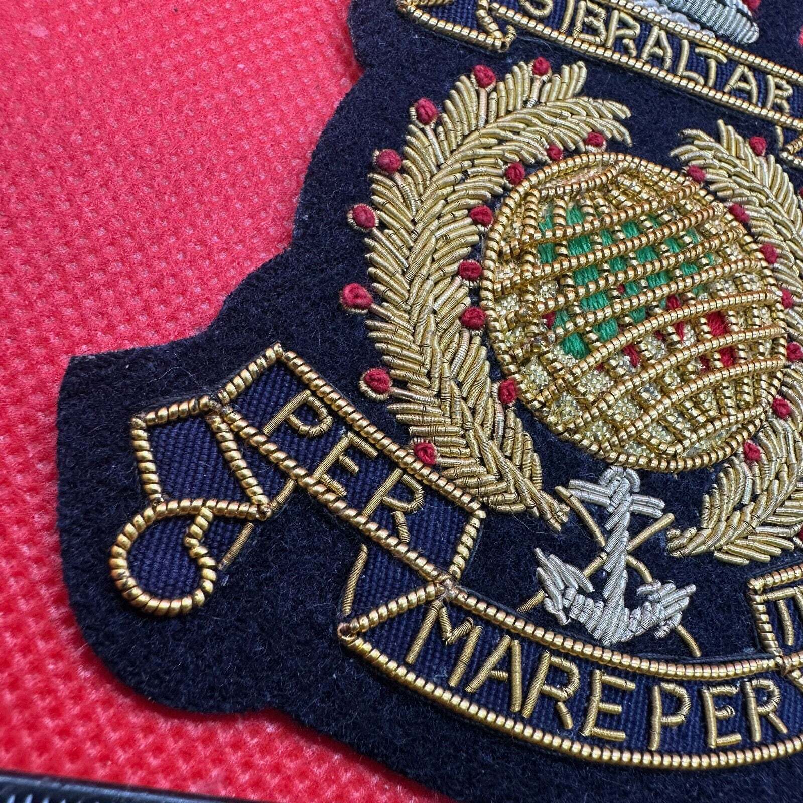 British Army Bullion Embroidered Blazer Badge - Royal Marines - Kings Crown - The Militaria Shop