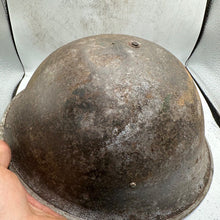 Load image into Gallery viewer, Mk3 Canadian / British Army Original WW2 Turtle Helmet High Rivet - The Militaria Shop