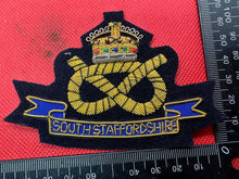 Lade das Bild in den Galerie-Viewer, British Army Bullion Embroidered Blazer Badge - South Staffordshire Regiment KC - The Militaria Shop