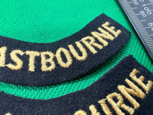 Charger l'image dans la galerie, Original WW2 British Home Front Civil Defence Eastbourne Shoulder Titles - The Militaria Shop