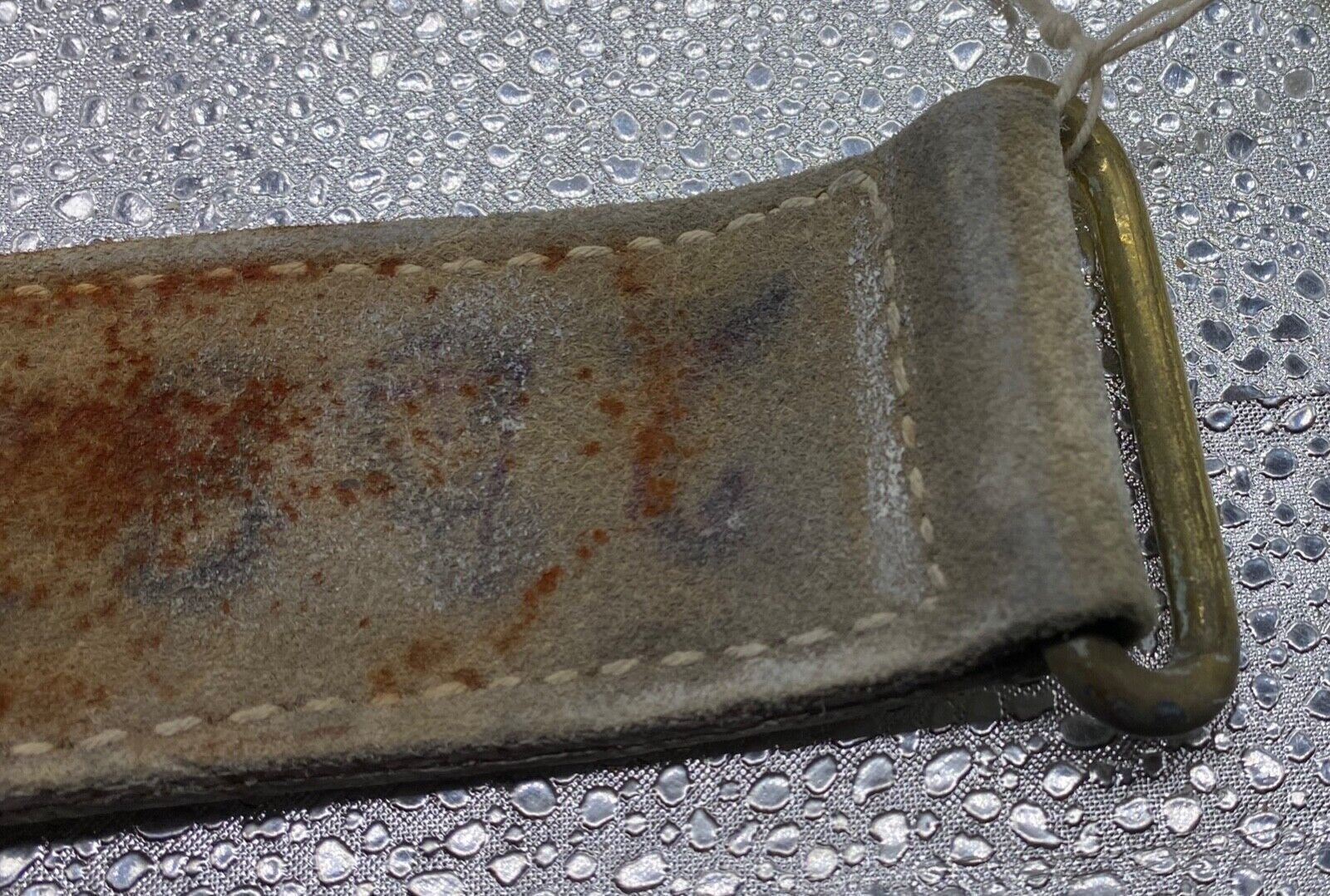 Victorian British Army Buff Household Cavalry Leather Strap with Brass Fittings - The Militaria Shop