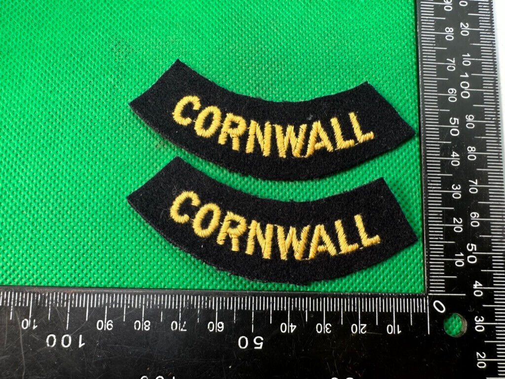 Original WW2 British Home Front Civil Defence Cornwall Shoulder Titles - The Militaria Shop
