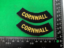 Load image into Gallery viewer, Original WW2 British Home Front Civil Defence Cornwall Shoulder Titles - The Militaria Shop