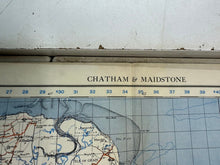 Load image into Gallery viewer, Original WW2 British Army OS Map of England - War Office - Chatham & Maidsto - The Militaria Shop