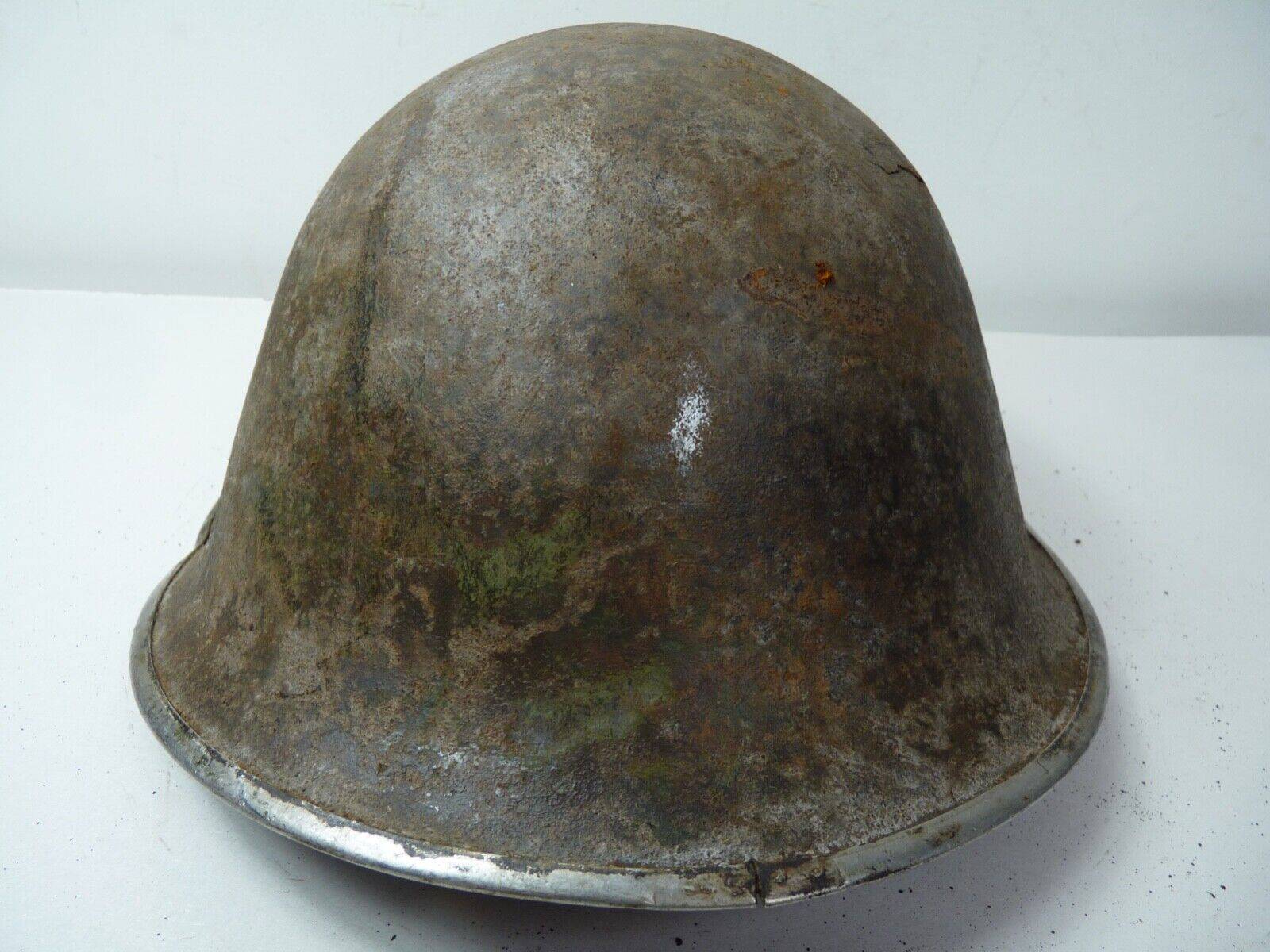 Original WW2 British / Canadian Army Mk3 High Rivet Turtle Army Combat Helmet - The Militaria Shop