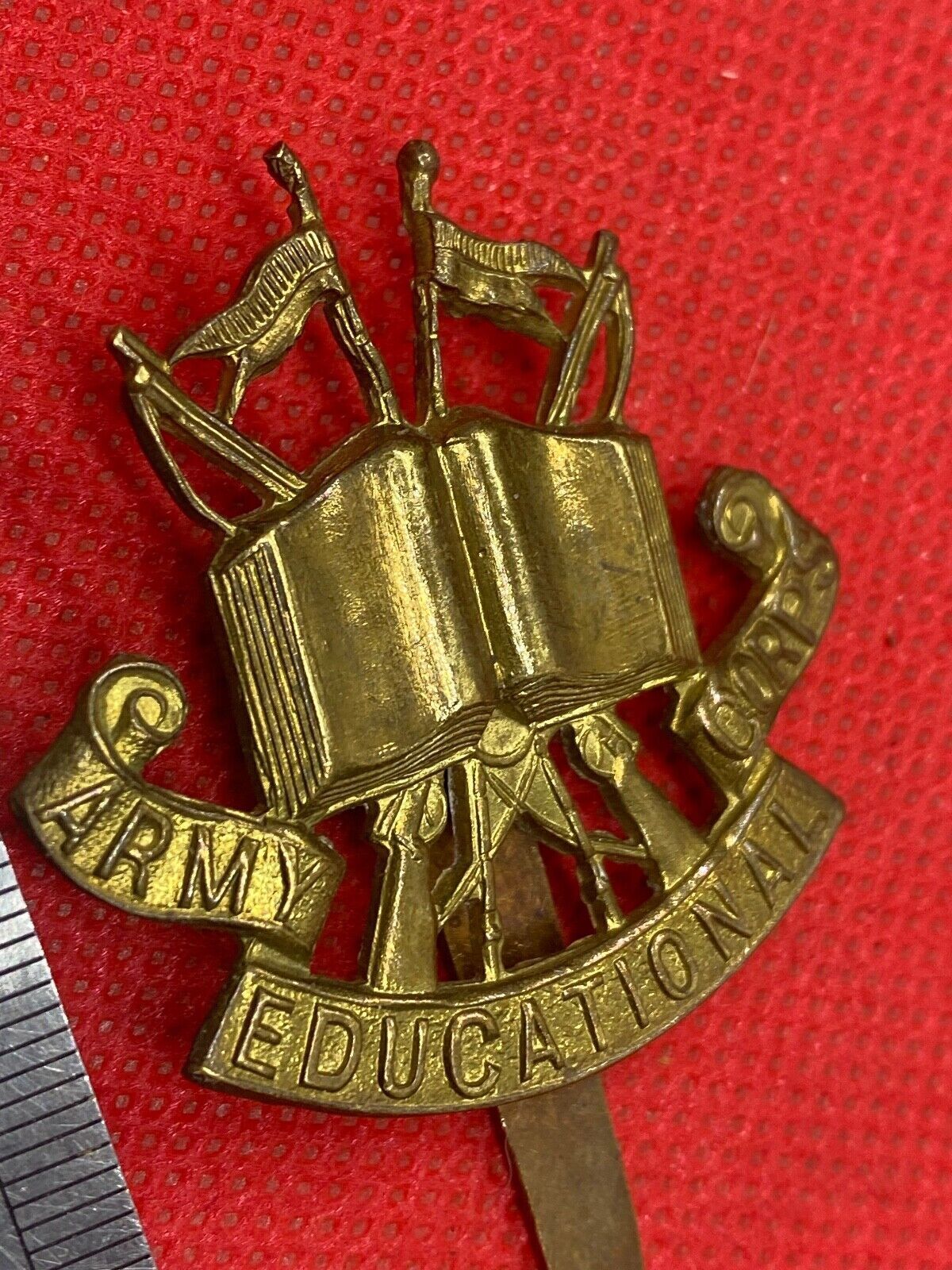 Original British Army - ARMY EDUCATION CORPS Cap Badge - The Militaria Shop