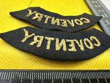Load image into Gallery viewer, Original WW2 British Home Front Civil Defence Coventry Shoulder Titles - The Militaria Shop