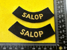 Load image into Gallery viewer, Original WW2 British Home Front Civil Defence Salop Shoulder Titles - The Militaria Shop