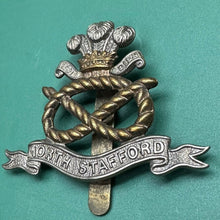 Load image into Gallery viewer, Original WW2 British Army North Stafford Regiment Cap Badge - The Militaria Shop